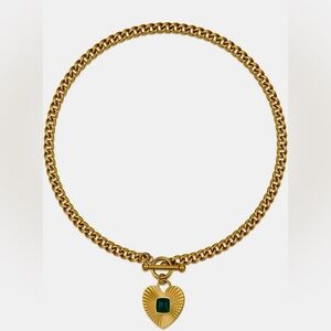 Gold Heart Charm Chain Necklace